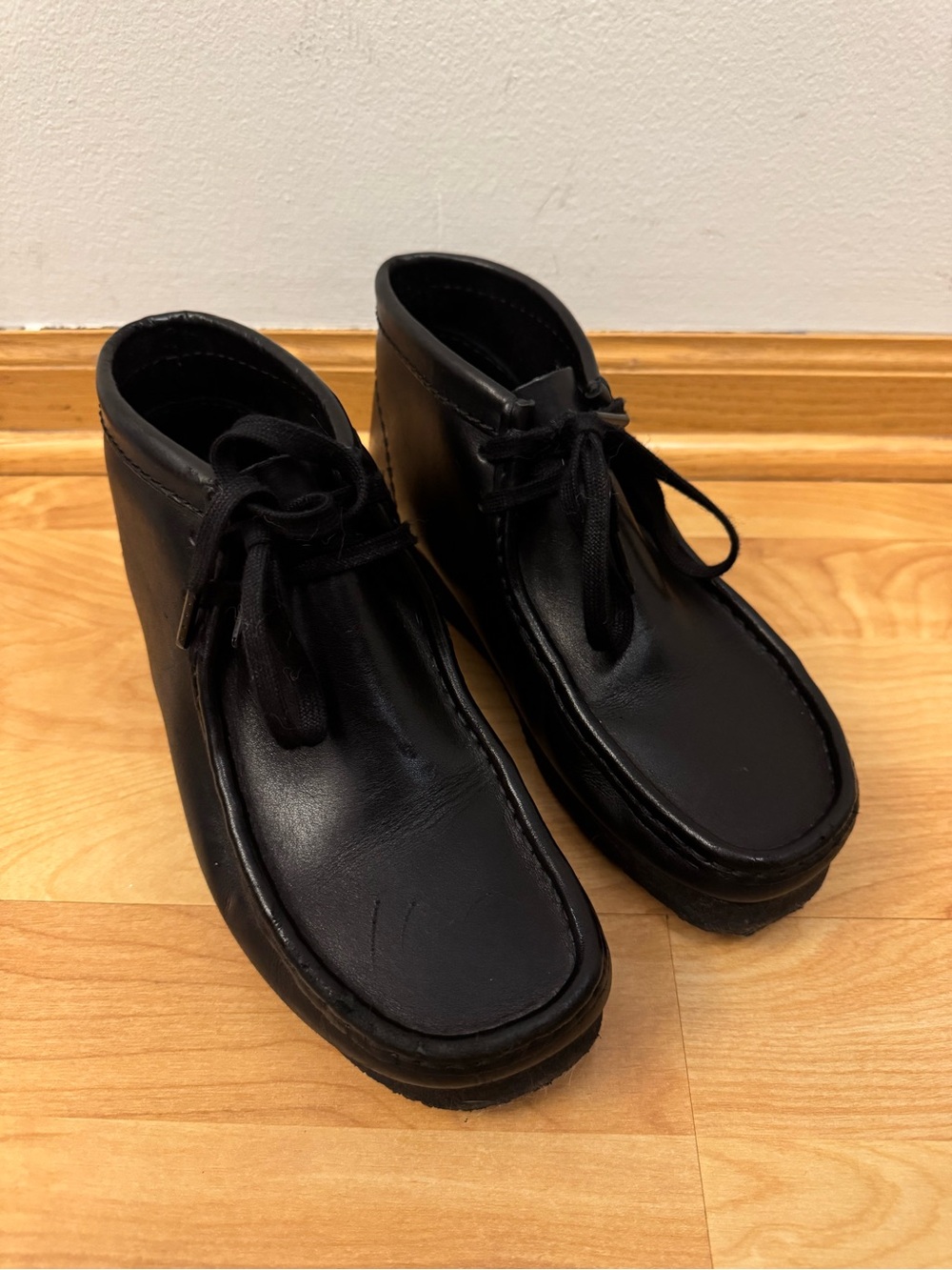 Men's Clarks Black Leather Wallabee Boot